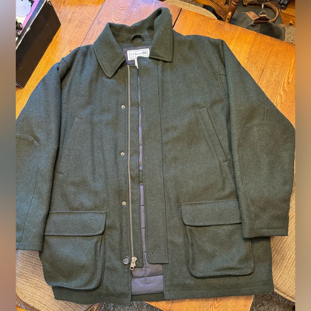 LL Bean Men's Maine Guide Wool Parka, PrimaLoft Color: Loden Heather 2XLT